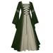 knqrhpse Casual Dresses Maxi Dress Long Dresses for Women Women s Gothic Vintage Length Dress Floor Women s Dress Womens Dresses Green Dress 5Xl