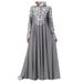 knqrhpse Maxi Dress Plus Size Summer Dresses Arab Kaftan Abaya Maxi Women Stitching Jilbab Dress Lace Dress Women s Dress Womens Dresses Grey Dress 4XL