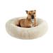 MMTX Oval Dog Bed Comfortable Donut Cuddler Round Ultra Soft Washable Cat Cushion Bed (36 x27 x7.5 ) beige