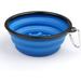 Portable Travel Pet Bowl Slow Feeder Collapsible Dog Bowl Foldable Expandable Cup Dish for Pet Cat Food Water Feeding Large Size (Blue)