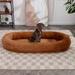 CECER Dog Beds for Large Dogs Flannel Fleece Fabric Extra Large Dog Bed Human Dog Bed for People & Dogs Large Size for Human & Dogs Co-Sleeping Brown Large