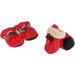 4Pcs/Set No Slip Pet Dog Shoes Boots with Soft Cotton Water-Proof Dog Socks Soft Cotton Padded Pets Paw Protector for Indoor and Outdoor(5-red)