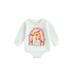 Infant Baby Girls Boys Sweatshirts Rompers Halloween Clothes Pumpkin Rainbow Flower Bat Print Long Sleeve Fall Bodysuits