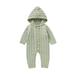 Baby Boy Girl Solid Button Down Knitted Romper Outfits Hooded Sweater Jumpsuit Overalls Playsuit Outerwear Girls Jumpsuits And Rompers 7-16 9 Month Girl Clothes