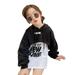 Rovga Girls Outfit Set Children Kids Letter Princess Dress Top T Shirt Long Sleeve Patchwork Sweatshirt Hoodie Outfit Set 2Pcs Clothes For 8-10 Years