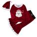 Rovga Girls Outfit Set Kids Suit Christmas Patchwork O Neck Pullover Tops Pants Hat 3Pcs Set Outfits For 2-3 Years