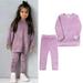 Esaierr Kids Girls Tracksuit 2Pcs Outfits Toddler Baby Pullove Tracksuit Kids Autumn Velour Winter Crew Neck Sweatsuits Suits for 12M-7Y