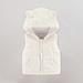 Lilgiuy Baby Boys Girls Fleece Vest Coat Autumn Casual Solid Color Sleeveless Button Hoodie Jacket with Pockets White