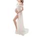 Baycosin Maternity Photoshoot Dress Women Photography Props Sleeveless Off Shoulder Solid Maxi Dresses for Summer