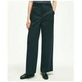 Brooks Brothers Women's Cotton Twill Wide Leg Pants | Black | Size 4