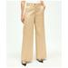 Brooks Brothers Women's Cotton Twill Wide Leg Pants | Beige | Size 2