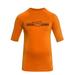 Junior Guard Shaka Bar Short Sleeve UV Protective Rashguard Sun Shirt - Orange / Black - XS