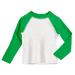 Boys UPF 50+ Color Block Solid Long Sleeve Rashguard | White with Elf Green