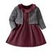 Toddler Children Girls Autumn Long Sleeve Button Coat Solid Dresses Outfits Girls 3 Outfits for Teen Girls for School
