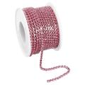 10 Yard Crystal Rhinestone Chain 3.0mm Sew on Close Claw Chain Trim Light Pink 1Roll