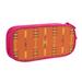 TEQUAN Large Capacity Pencil Case Vintage Orange Boho Ethnic Style Pattern Pencil Pouch 2 Compartments Pencil Bag (Pink)