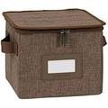 Keepsakes - Zip-Top Storage Box - Duty Polyester- Reinforced - Stackable Design - Indoor Storage-Brown Heather