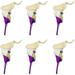 WBTAYB Set of 6: Real Touch Quality Calla Lily Boutonniere - Purple Natural White