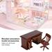 Doll House Desk Dollhouse Accessories Doll House Decoration Mini Furniture Toy 1:12 Mini Furniture Model Wooden Desk Chair Children s Study Decoration Doll House AccessoriesDesk