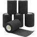 6 Pack Self Adhesive Bandage Wrap Black Self Adherent Cohesive Bandages Wrap Athletic Elastic First Aid Wrap Sport Tape Rolls for Ankle Knee & Wrist sprains(3 x 5 Yards)