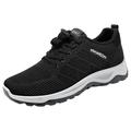 ZIZOCWA Breathable Mesh Men S Sports Shoes Lace Up Thick Bottom Comfortable Tennis Shoes Casual Soft Sole Walking Running Work Shoes Black Size41
