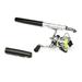 Biplut 1.6m Pen Shape Telescopic Mini Fishing Pole Rod with Metal Spinning Reel Wheel (Black)