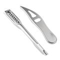 NUOLUX 1 Set of 2pcs Stainless Steel Fish Scale Remover Manual Fish Scraper Seafood Knives Kitchen Tool (Prong+Flat)