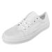 ZIZOCWA Classic Women S Canvas Casual Shoes Solid Color Lace Up Flat Bottom Walking Shoes Leisure Soft Sole Non-Slip Tennis Shoes Comfort White Size37