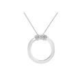 Women's Silver 1/10 Cttw Diamond Open Circle Pendant Necklace by Haus of Brilliance in Silver
