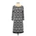 Calvin Klein Casual Dress - Shift: Black Fair Isle Dresses - Women's Size 4