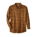 Men's Big & Tall Wrangler® flannel plaid shirt by Wrangler in Beige Brown (Size 2XL)