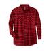 Men's Big & Tall Wrangler® flannel plaid shirt by Wrangler in Red Black (Size 4XL)