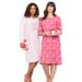 Plus Size Women's 2-Pack Long-Sleeve Sleepshirt by Dreams & Co. in Pink Let It Snow (Size 3X/4X) Nightgown