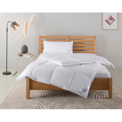 Daunenbettdecke + Kopfkissen HOME AFFAIRE "Moulle, Bettdecke in 135x200 cm, 155x220 cm, 2-tlg.", weiß, B/L: 135cm x 200cm Anzahl Teile 1, B/L: 40cm x 80cm Anzahl Teile 1, Bezug: Baumwolle Füllung: Entendaune/-feder, extrawarm, Bettdecken Bezug: 100%... Image
