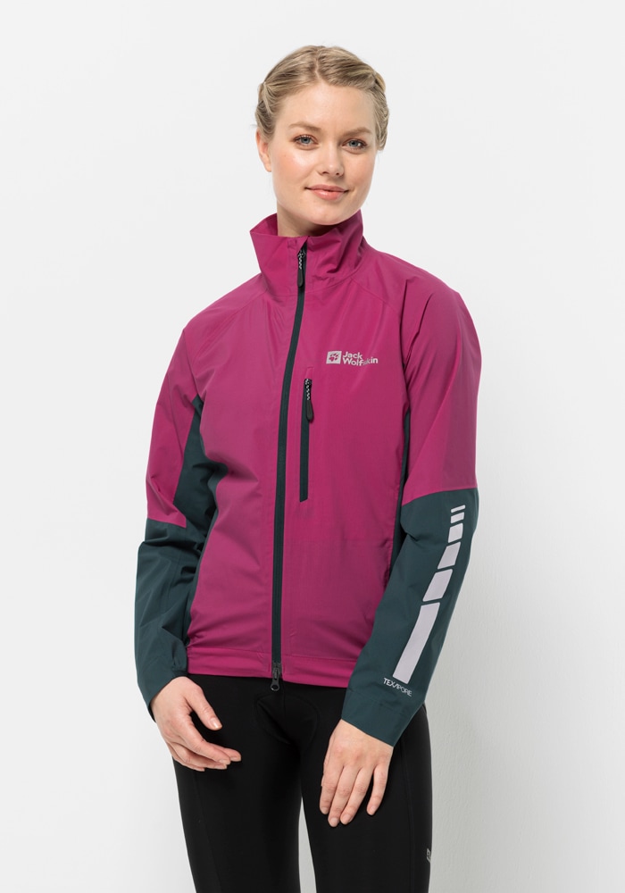 Fahrradjacke JACK WOLFSKIN "MOROBBIA 2.5L JKT W", Damen, Gr. XL (46), pink (new, magenta), OBERSTOFF 100% POLYESTER FUTTER 100% POLYESTER, Jacken Image