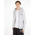 Sweatjacke TOMMY JEANS "TJM REG ENTRY ZIP-THRU HOODIE" Gr. L, grau (silver grey htr) Herren Sweatjacken