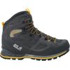 Trekkingschuh JACK WOLFSKIN "FORCE CREST TEXAPORE MID M", Gr. UK 13 - EU 48, Normalschaft, schwarz (schwarz, burlygelbxt), Oberstoff: Synthetik; ;Obermaterial 2: Textile; Futter: Texapore Ecosphere Pro;Sole: / EVA; 100% / EVA, Schuhe
