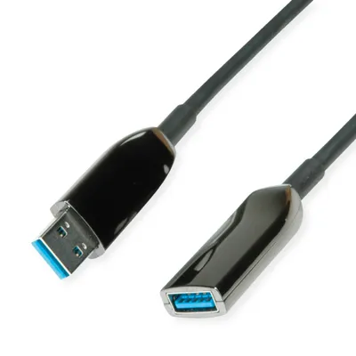ROLINE USB 3.2 Gen 1 Aktives Repeater Kabel (AOC), ST/BU, schwarz, 10 m Image