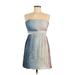 BCBGMAXAZRIA Casual Dress - Mini: Blue Dresses - Women's Size 8