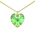 Lua Joia Girls Tiny Birthstone Necklace August Heart Pendant with Peridot Crystal & Short Extra Fine Gold Chain - Anti Tarnish Jewelry Gift for Daughter, Mum, Wife, Birthday & Anniversary