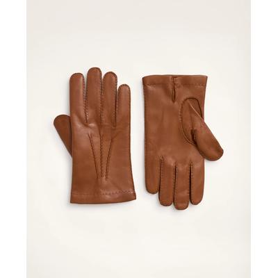 Brooks Brothers Men's Lambskin Gloves with Cashmere Lining | Saddle | Size XL