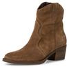Cowboy Stiefelette TAMARIS, Damen, Gr. 41, braun, Veloursleder, unifarben, modisch, Schuhe Cowboyboots Cowboy-Stiefelette Stiefelette, Blockabsatz, Festival, Western-Boots mit modischen Kontrastnähten