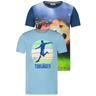 "T-Shirt SALT AND PEPPER ""Torjäger"" Gr. 128, blau (dunkelblau, blau) Mädchen Shirts T-Shirts mit tollem Fußballmotiv"