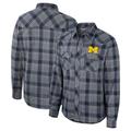 Men's Colosseum x Wrangler Navy Michigan Wolverines Plaid Western Long Sleeve Full-Snap Shirt