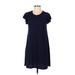 Gap Casual Dress - Shift Scoop Neck Short sleeves: Blue Print Dresses - Women's Size Medium