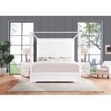 Willa Arlo™ Interiors Tottenham 3PC Canopy Bed Set Upholstered, Metal in White | 78.5 H x 63.2 W x 85 D in | Wayfair