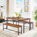 Builddecor Rectangular 31.38" L x 66.88" W Dining Set Wood in Brown | 31.58 H x 66.88 W x 31.38 D in | Wayfair MIUMIUW1162107463