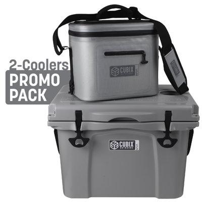 Cubix Outdoors 20 Qt. Viva Series Ice Chest Cooler in Gray | 15.08 H x 20.98 W x 15.35 D in | Wayfair CV-25QGRY8LSFT