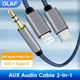 Olaf 2 in 1 Aux Audio Cable 3.5mm to Type C IOS Aux Cable Speaker Cable For Car Headphone USB C