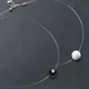 Women's Transparent Line Necklace Invisible Chain Necklace Female Black Pearl Pendant Necklace